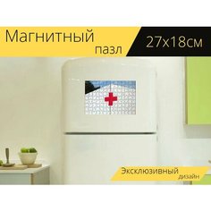 Магнитный пазл "Красный крест, международный красный крест, американский красный крест" на холодильник 27 x 18 см. Lots Prints