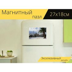 Магнитный пазл "Мечеть, снег, турция" на холодильник 27 x 18 см. Lots Prints