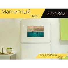 Магнитный пазл "Белая акула, акулы, рыбалка" на холодильник 27 x 18 см. Lots Prints