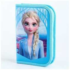 Пенал 1 секция откидной карман и космет 140*210 холодное сердце Disney