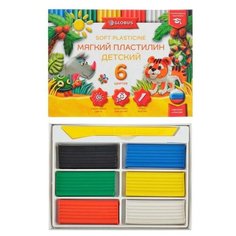 Пластилин GLOBUS "Детский", 6 цветов, 90 г, мягкий Глобус