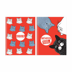 Бизнес-блокнот А5, 80л, BG "Котоприкол", матовая ламинация, выб. лак, 2 штуки BG®