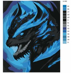 Картина по номерам,"Живопись по номерам",60 x 75, LI-322, дракон