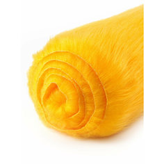 Ткань Мех искусственный жёлтый ворсом 90 мм для шитья игрушек и рукоделия, ИД-180, отрез 150х50 см КиКТойс