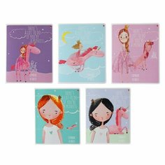 Тетрадь 48 листов в клетку YOUNG PRINCESS, обложка мелованный картон, матовая ламинация Soft Touch, микс Альт