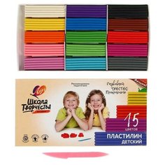 Пластилин 15 цветов 300 г «Школа творчества» Луч
