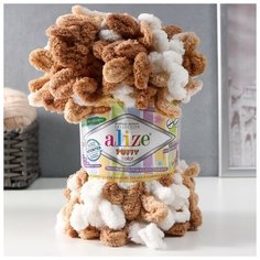 Пряжа "Puffy color" 100 % микрополиэстер 9м/100г (6398), 1шт Alize