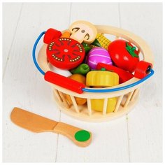 Игровой набор "Овощи в корзине", 14 овощей: 5,5 × 5 см Noname
