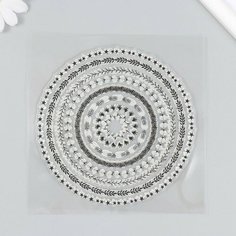 Штамп для творчества силикон "Растительный круговорот" 14х14 см Noname