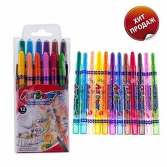 Мелки восковые 12 цветов Crown mini