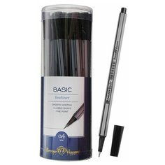 Ручка капиллярная Basic FINELINER, узел 0.4 мм, стержень чёрный (6шт) Bruno Visconti