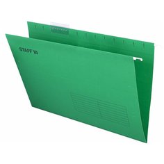 Подвесные папки A4/Foolscap (404х240 мм) до 80 л, комплект 10 шт, зеленые, картон, STAFF, 270934