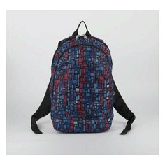 Рюкзак городской, молодежный, школьный 2 отдела текстиль синий/красный T Ltriumph