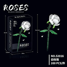Конструктор набор Flowers Цветы Roses Белая роза 69 деталей Планета конструкторов