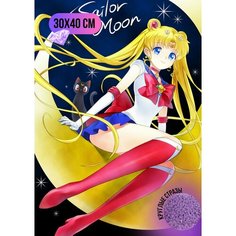 Алмазная мозаика стразами "Сейлор Мун на луне" 30х40 см Full OF Benefit