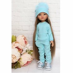 Комплект одежды и обуви для кукол Paola Reina 32 см (костюм, шапка, кеды), бирюзовый, голубой Favoridolls