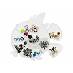 Набор для создания браслета KWELT Рыбка, в наборе: контейнер 14х17х2 10 ячеек, 2 основы, шармы, подвески, бусины