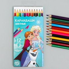 Карандаши цветные 12 цветов, Холодное сердце 5012651 Disney