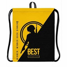 Hatber Мешок для обуви 490 х 410 мм, с петлей, Hatber Winner, черный/желтый, NMn_14076