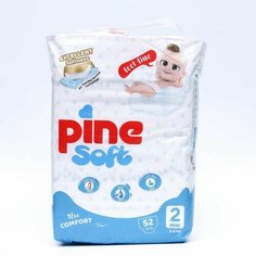 Подгузники детские Pine Soft 2 Mini 3 - 6 kg, 52 шт Denco Store