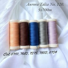 Нитки швейные Aurora Talia №120. 200 м. 5 катушек в наборе