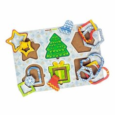 Развивающая игра по методике «Монтессори. Новогодние фигуры» Woodland