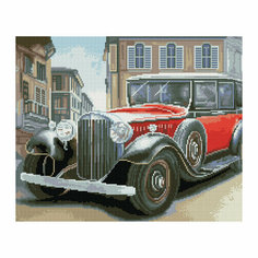 Алмазная мозаика ТРИ совы "Ретроавтомобиль", 40*50см, холст, картонная коробка с пластиковой ручкой, 344330