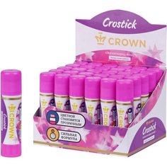 Комплект 30 шт, Клей-карандаш Crown "Indicator", 08г, с цветным индикатором, ПВП