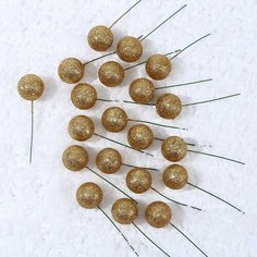 Фигурка для поделок и декора на проволоке «Шар», набор 20 шт, размер 1шт. — 2,5 × 7см, цвет золотой NO Name