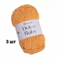 Пряжа YarnArt Dolce baby Мандарин (852) 3 мотка 50 г/85 м (100% микрополиэстер) ярнарт дольче беби