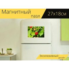 Магнитный пазл "Клубника, земляника, ягода" на холодильник 27 x 18 см. Lots Prints