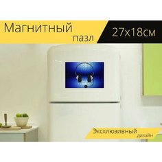 Магнитный пазл "Музыка, коммуникации, наушники" на холодильник 27 x 18 см. Lots Prints
