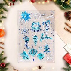 Наклейки на окна "Новогодние" ёлочные игрушки, 50 х 30 см Дарим красиво