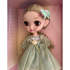 Кукла шарнирная с большими глазами Magic Doll от Smile Gooding, 30 см, зеленое платье и заколка