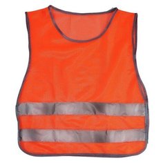 Жилет со светоотражающими полосами, детский, р. 30-34, 58х50 см, оранжевый Noname