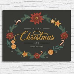 Картина по номерам на холсте новый год рождество (с новым годом, поздравления, узор, уют) - 13099 40х30 Бруталити