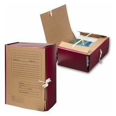 Папка архивная с завязками (А4, корешок 120мм, до 1000л, 4 завязки, крафт/бумвинил) бордовая/бежевая (123204) Noname