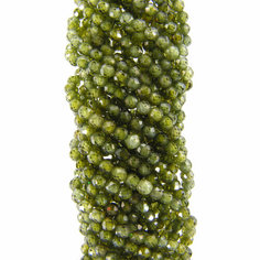 Фианит с огранкой Olivine (нить 12 см) (2 мм) бусины, камни для рукоделия Нестандарт