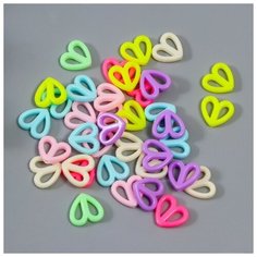 Набор бусин для творчества пластик "Сердце из половинок. Пастельные тона" 15 гр 1,5 см Арт Узор