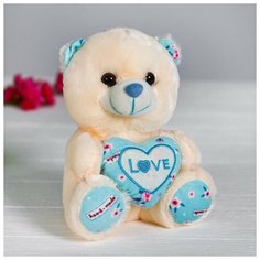 Мягкая игрушка «Мишка с сердцем», цвет голубой Noname