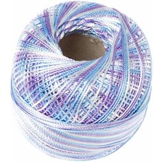 Пряжа Yarnart Tulip бело-сиренево-голубой (449), 100%микрофибра, 250м, 50г, 1шт