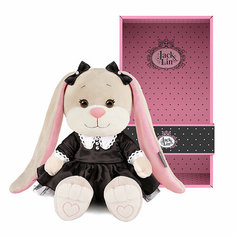 Зайка Лин в модном чёрном платье с белым воротничком, 25 см Maxitoys