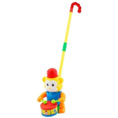 Каталка-игрушка S+S Toys Обезьяна с барабаном (0353), красный/желтый/оранжевый/голубой