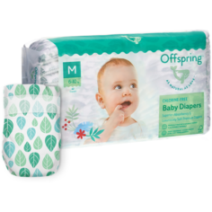 Offspring подгузники M, 6-10 кг, 42 шт., листочки