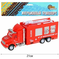 Машинка пожарная инерционная AUTODRIVE, игрушечная модель машины, спецтехника, грузовик