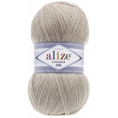 Пряжа для вязания ALIZE Lanagold 800, 100г, 730м (49%шерсть, 51%акрил) (152 бежевый меланж), 5 мотков