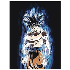 Картина по номерам, "Живопись по номерам", 54 x 72, ETS167, аниме, Ультра инстинкт, Гоку, сила, главный герой, боец, игра