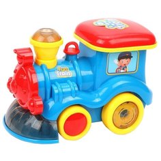 Развивающая игрушка Наша игрушка Паровозик ZR122, синий/красный/желтый