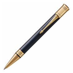 Ручка шариковая PARKER "Duofold Prestige Blue Chevron GT", корпус синий, позолоченные детали, черная, 1931373, 1 шт.