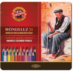 Карандаши цветные акварельные художественные KOH-I-NOOR "Mondeluz", 24 цвета